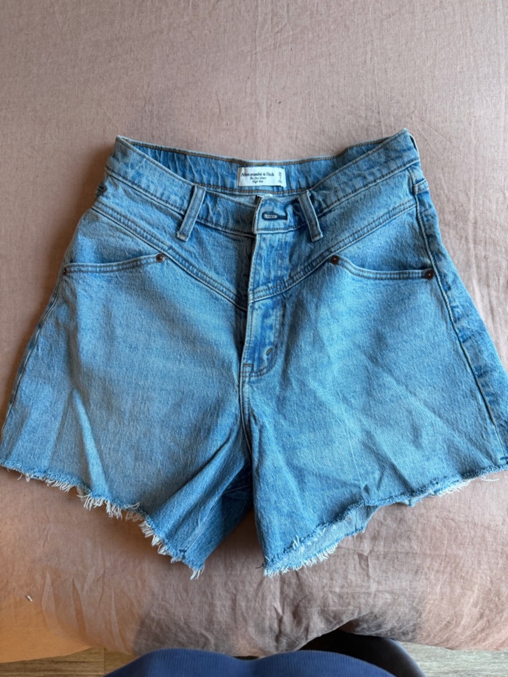 Abercrombie & Fitch Light Blue Denim Cutoff Shorts with Frayed Hem
